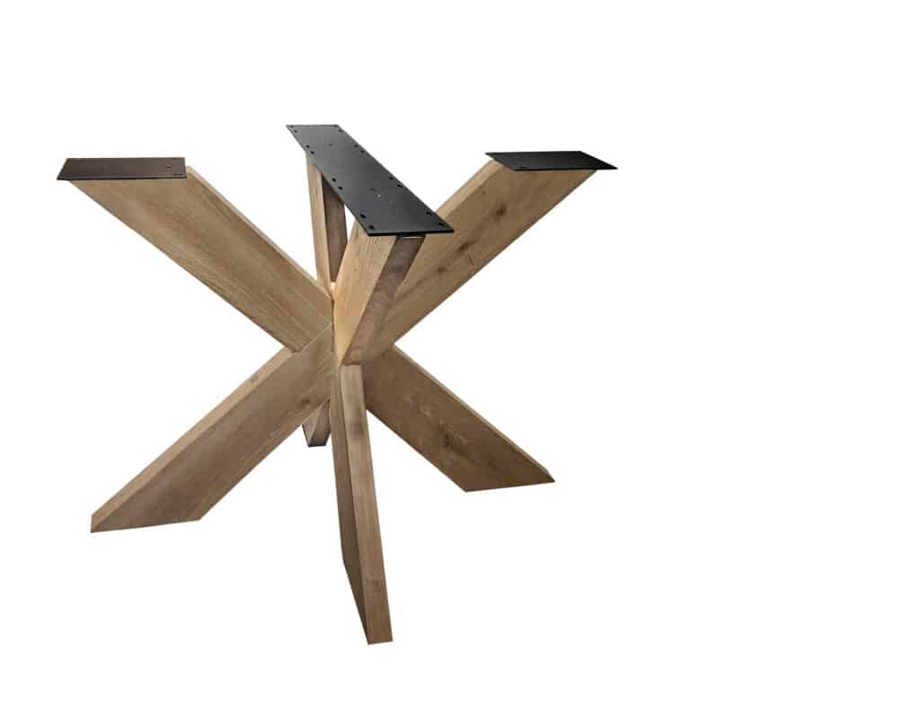Nr 70. Eiken spinpoot XL voor grote ronde tafels vanaf dia 180cm (kopmaat hout 16x6 cm)