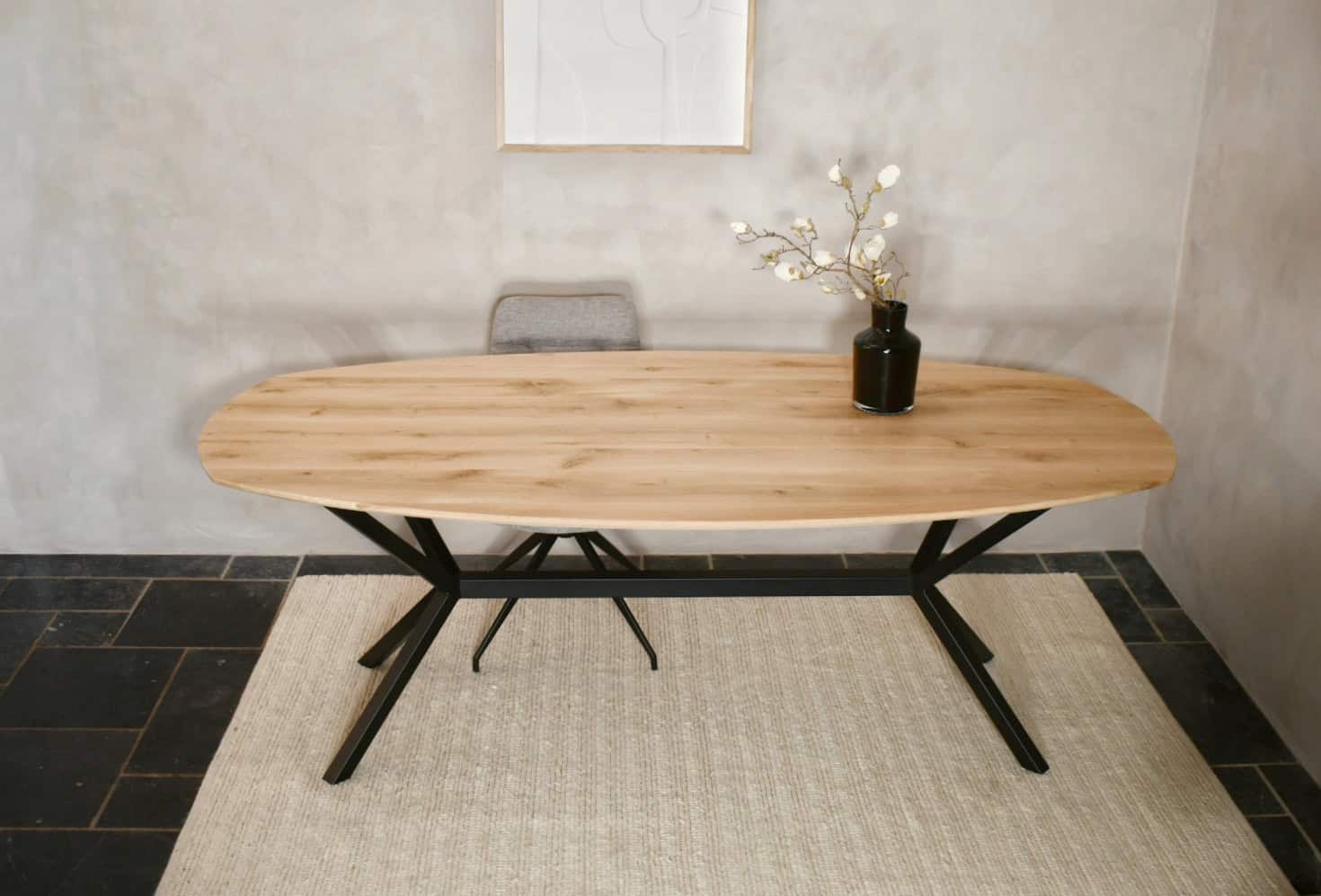 Deens ovale tafel met Rex onderstel