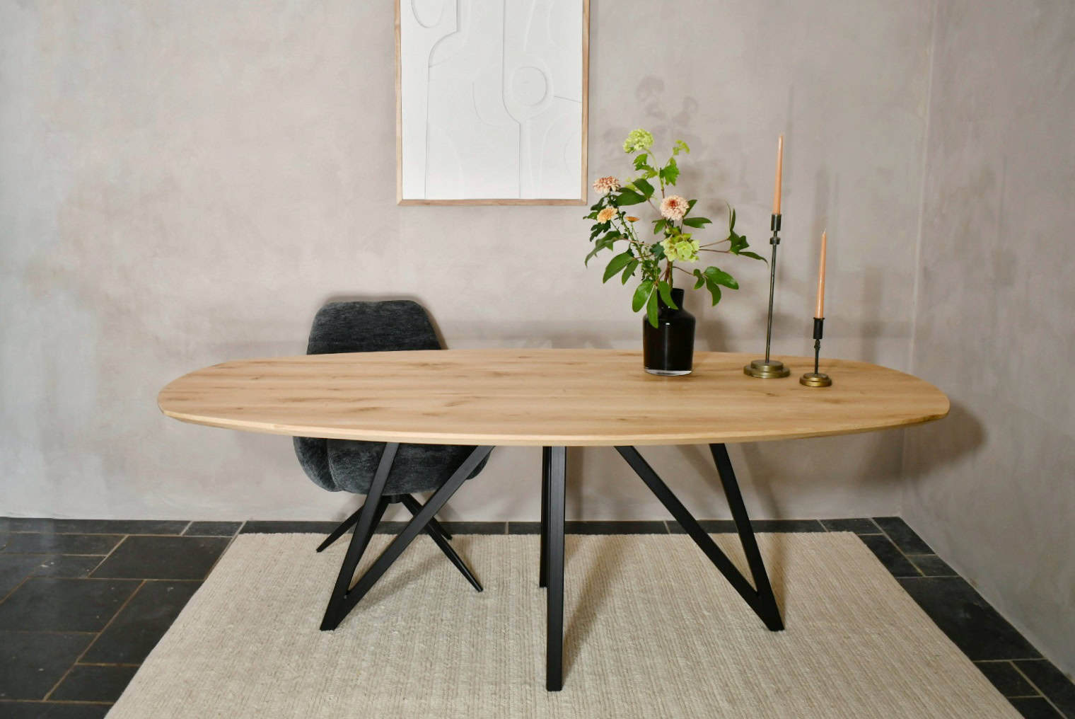 Deens ovale tafel met Butterfly onderstel