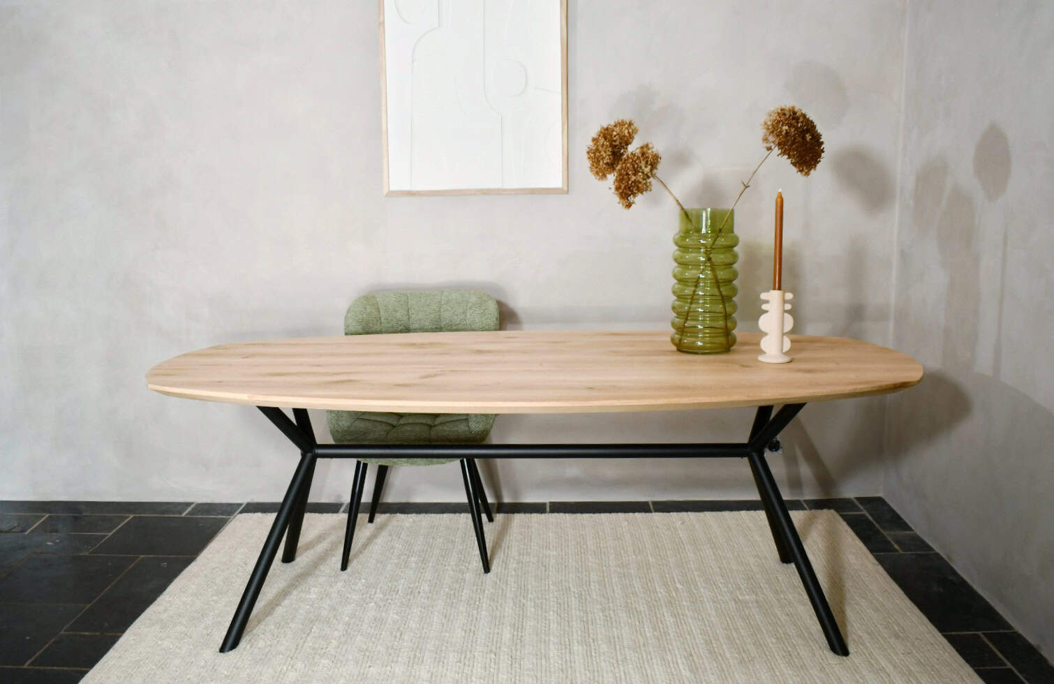 Deens ovale tafel met Rex round onderstel