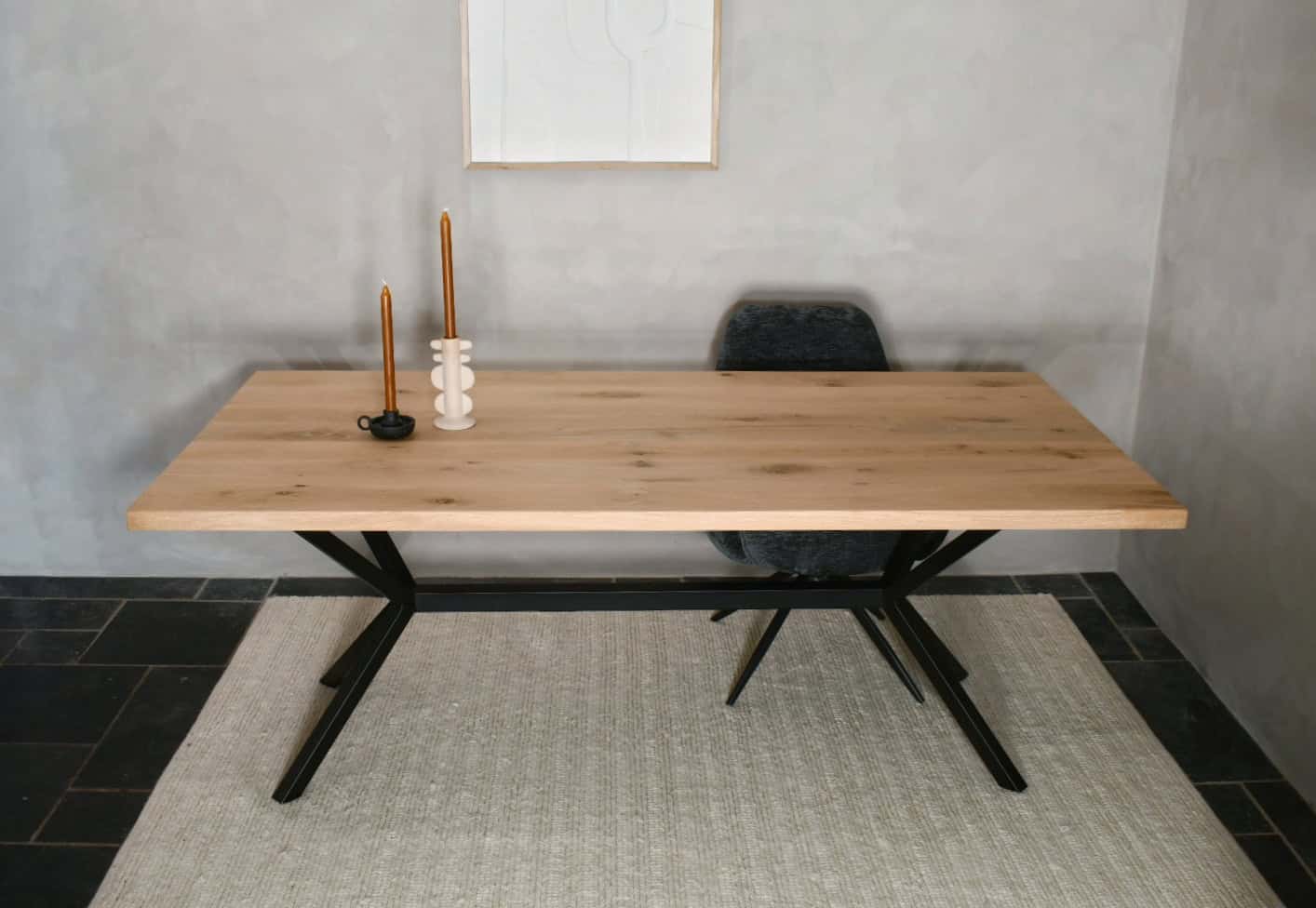 Rechte tafel met rex onderstel